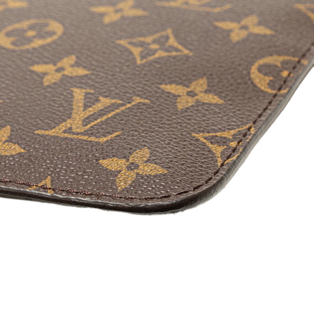 LOUIS VUITTON Authentic Brown Monogram Leather Neverfull MM Pouch - Picture 5 of 10